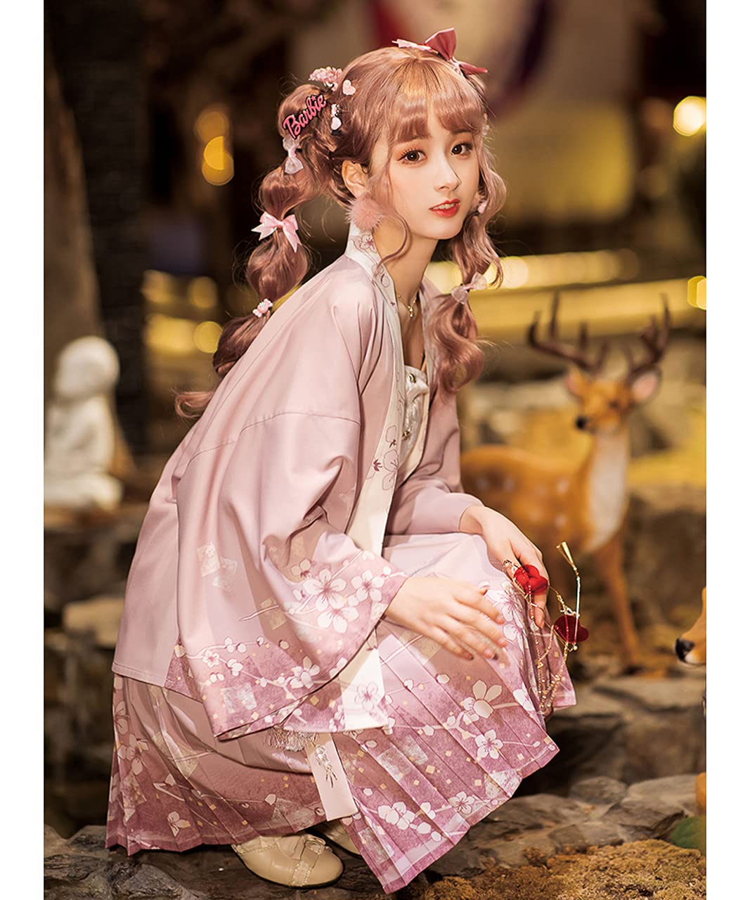 ロリータ ピンク ドレス 華ロリ 甘ロリ 日本未上陸 【Dear Celine】 ロリータ ドレス フルセット ピンク 甘ロリ 華ロリ 【シュガー